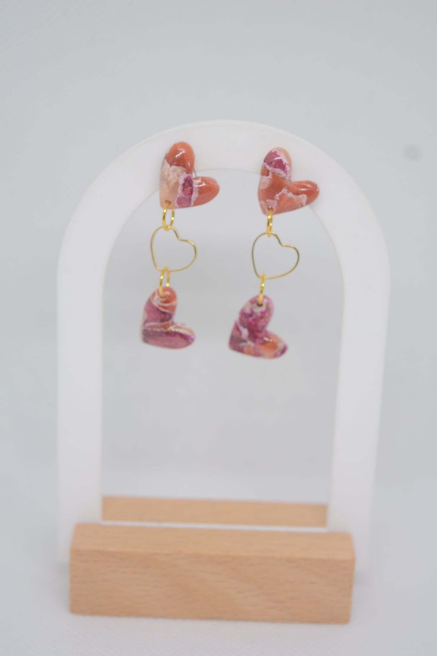 Oorbellen hartjes rood