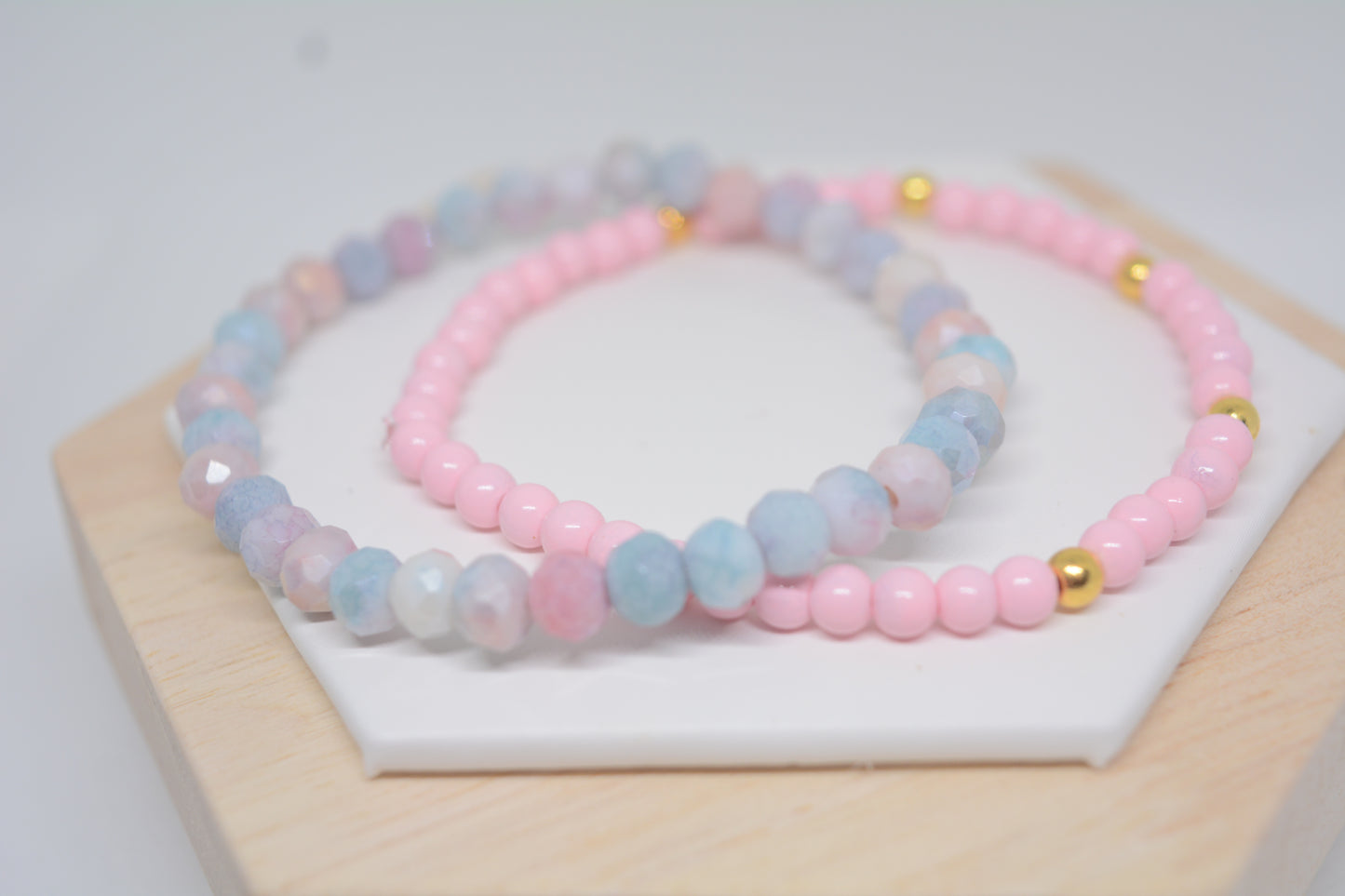 Armband roze en blauw