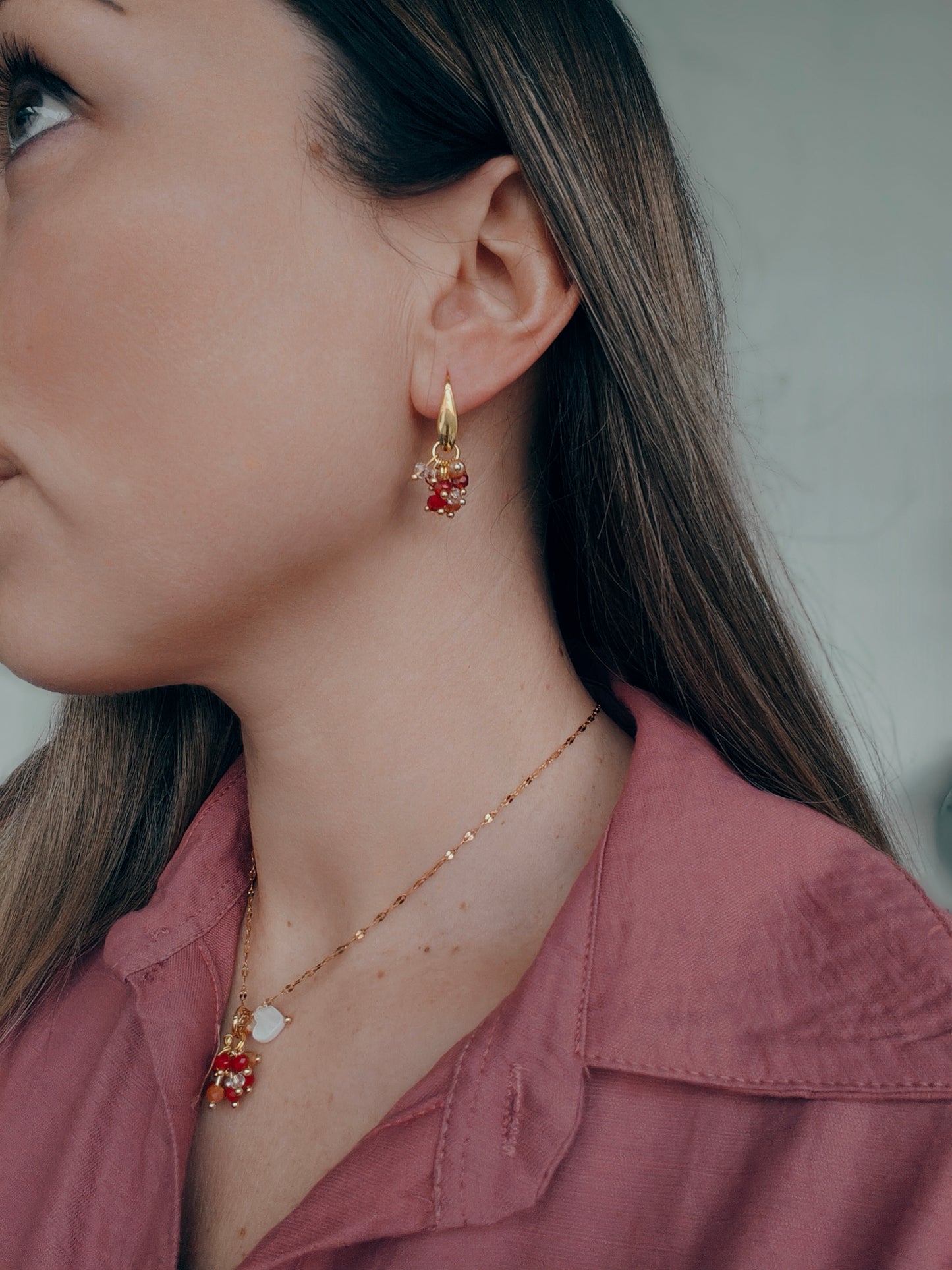 Oorbellen Little Esmeralda rood