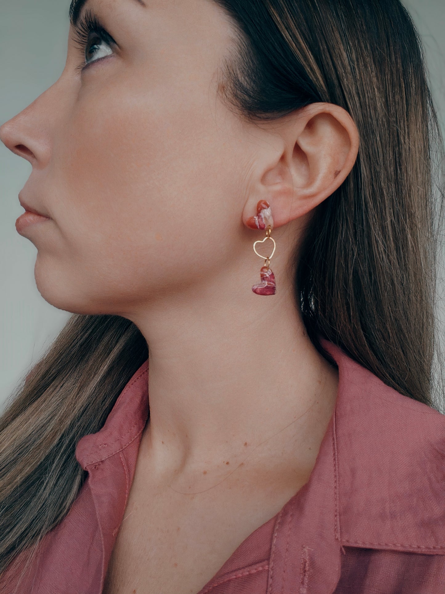 Oorbellen hartjes rood