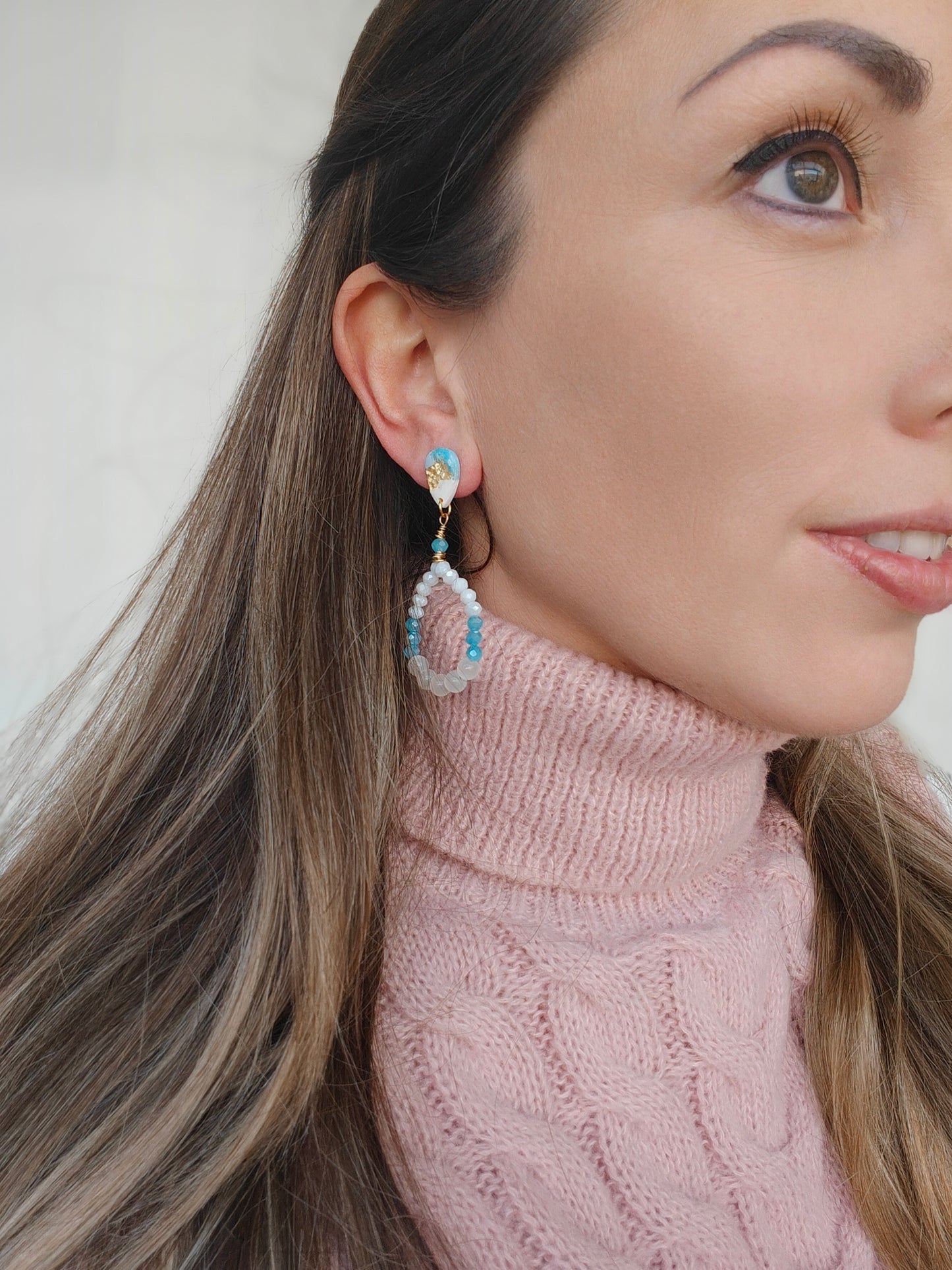 Bon bon oorbellen blauw