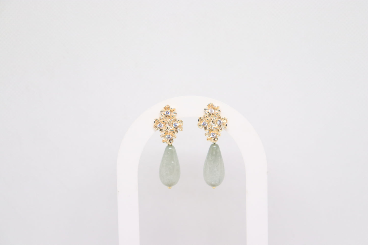 Aurora druppel oorbellen granite green