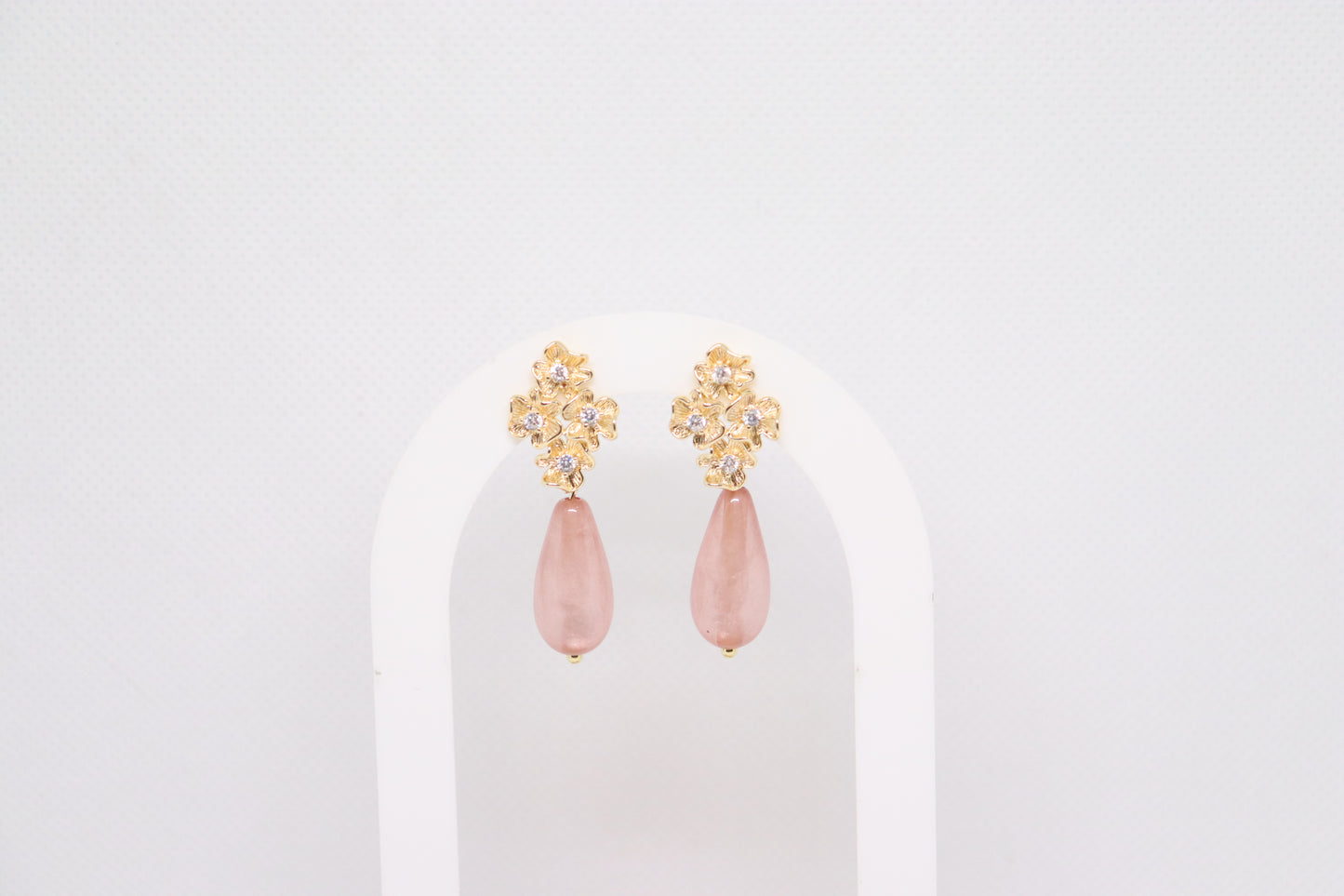 Aurora druppel oorbellen vintage pink