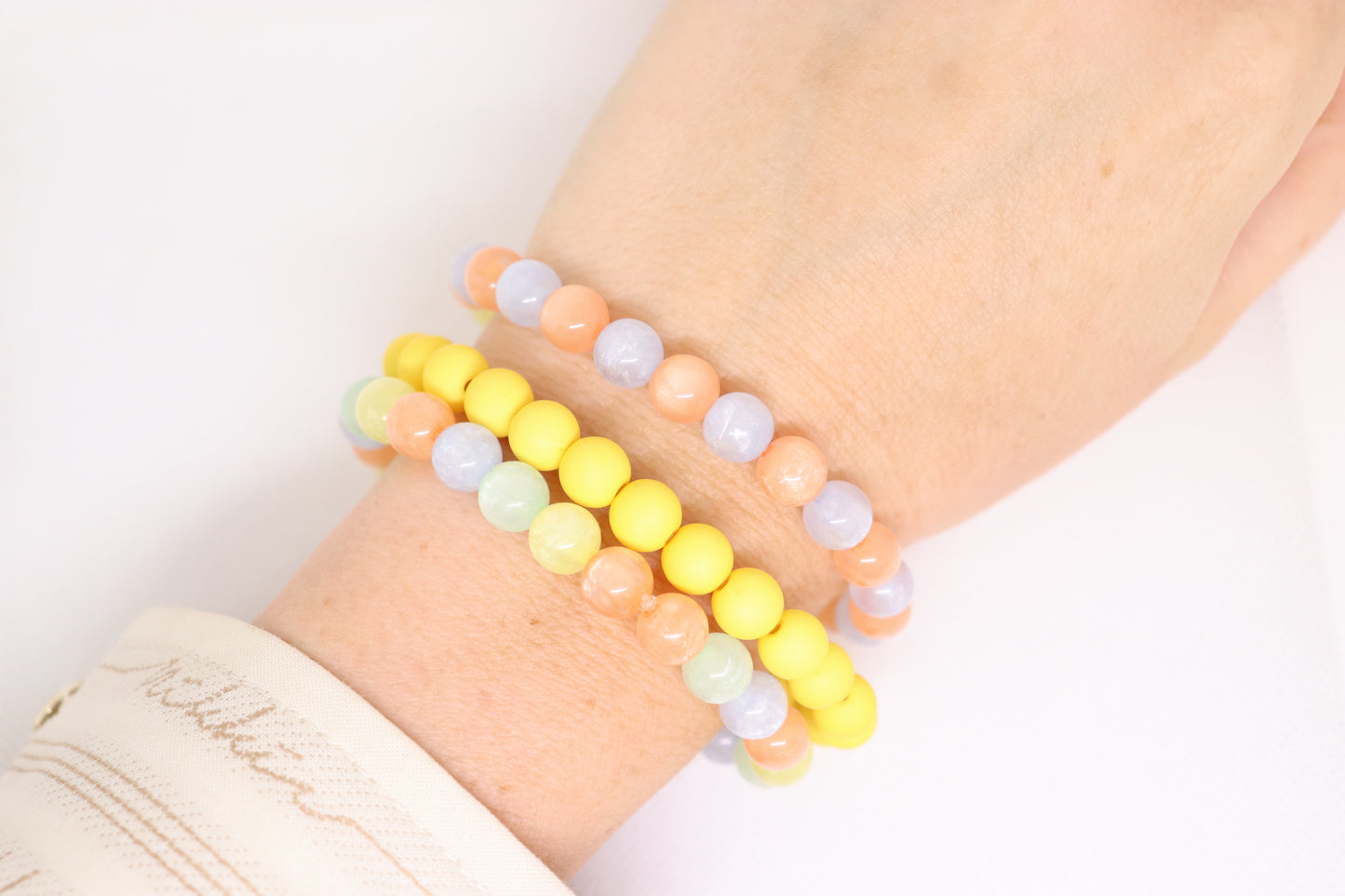 3 delig armband geel