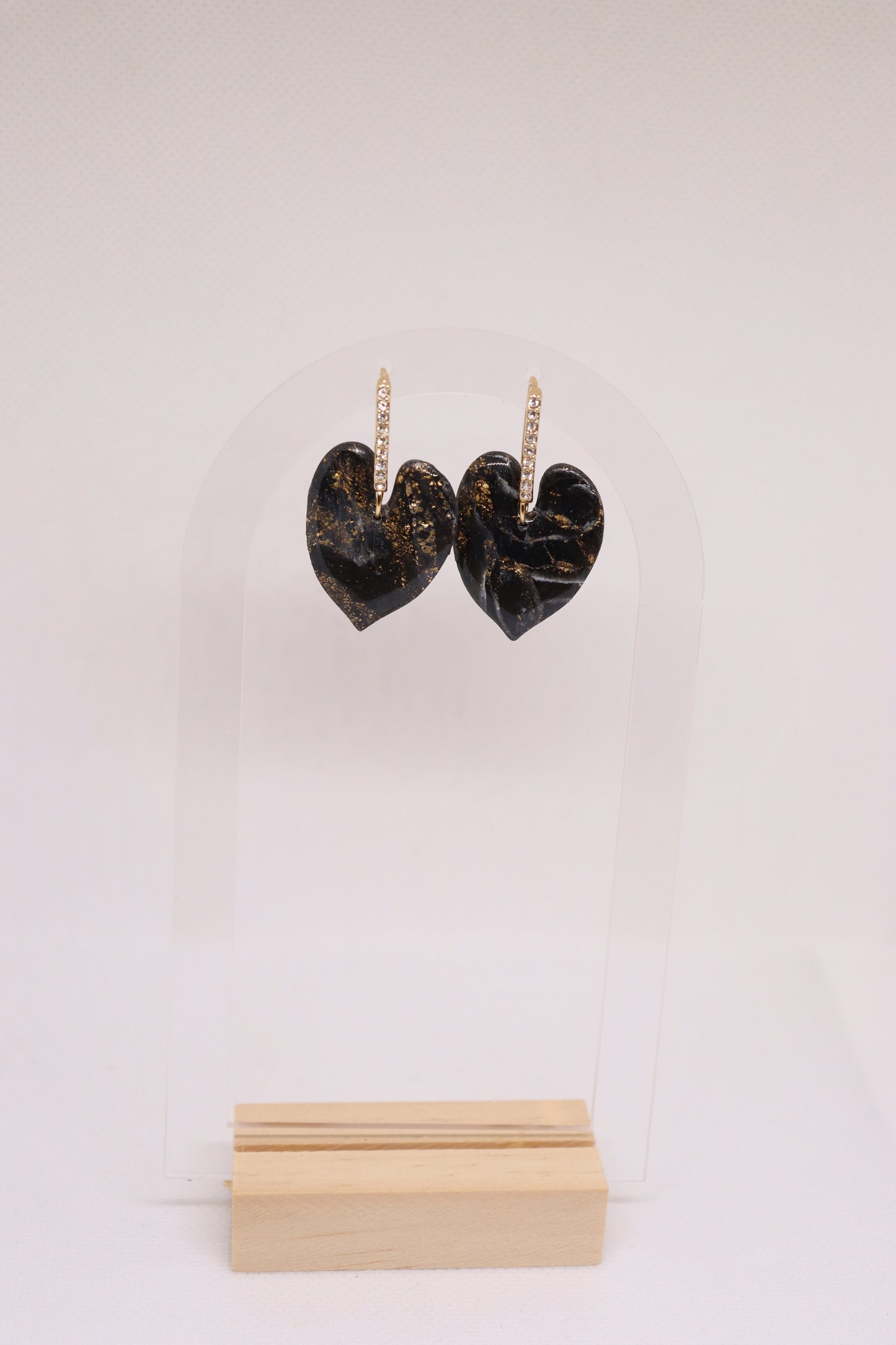 Zwarte oorbellen Leaf