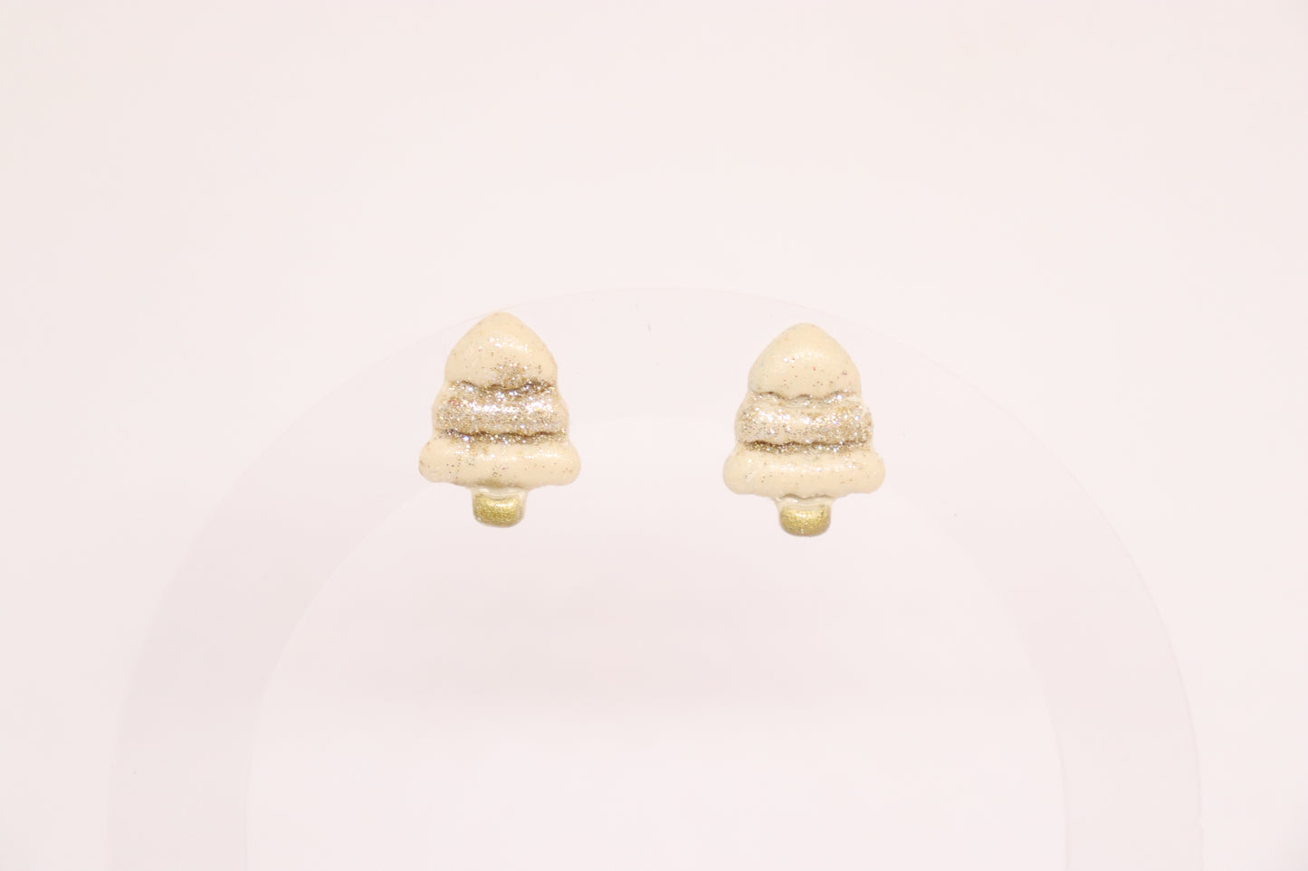 Beige kerstboom studs