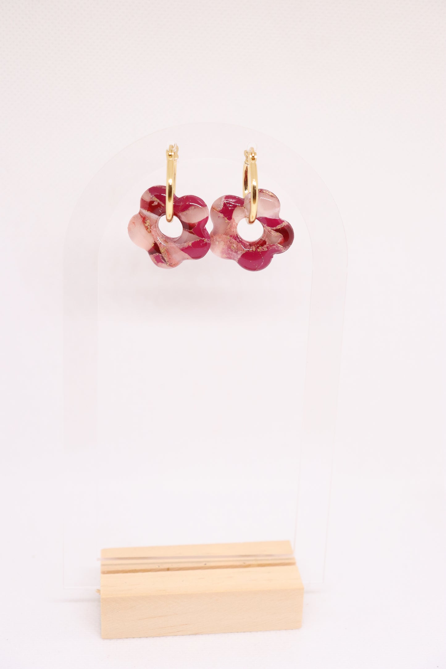 Bordeaux oorbellen Blossom