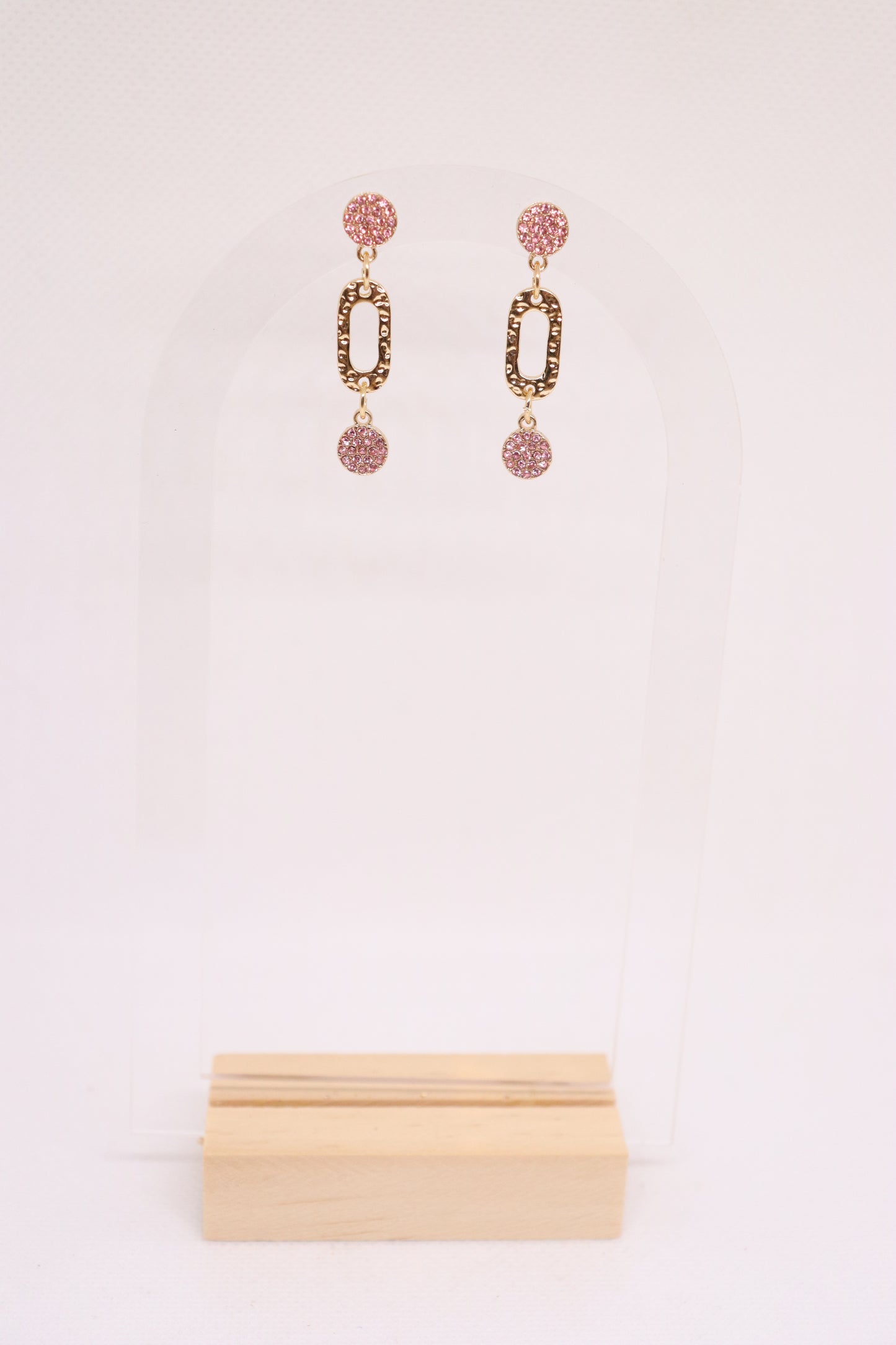 Vintage roze oorbellen Ghislena