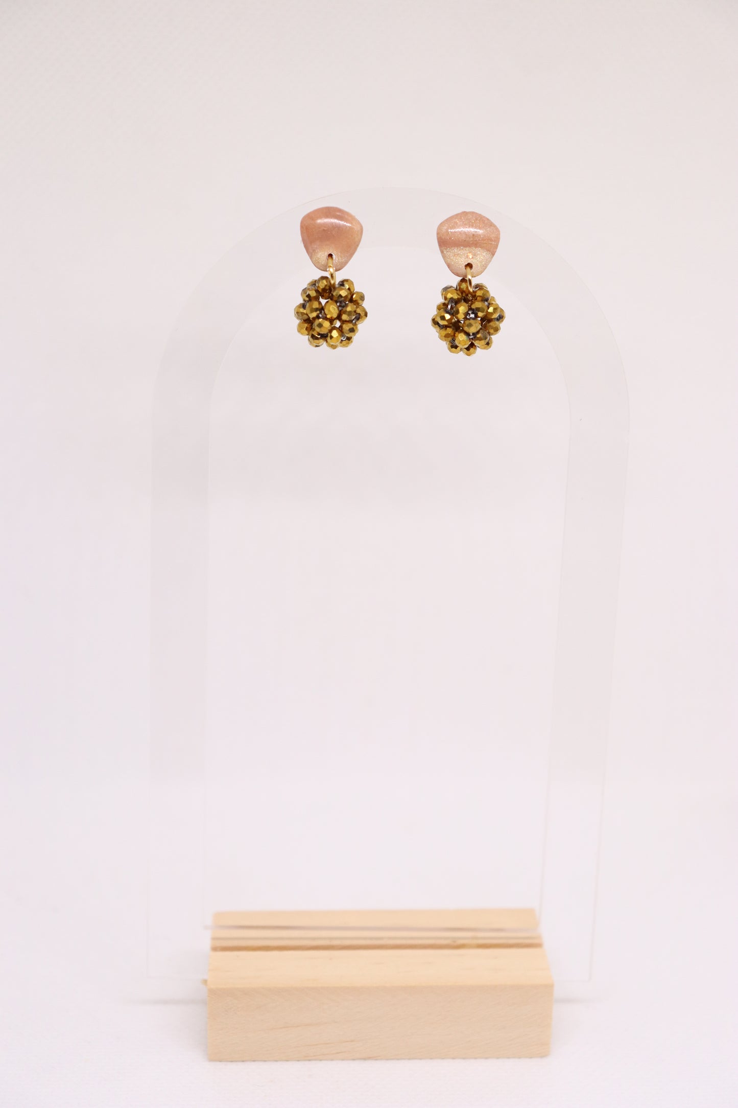 Beige gouden oorbellen Odette