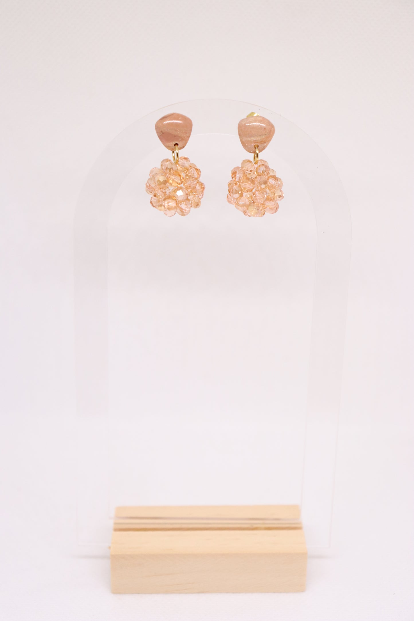 Beige oranje oorbellen Odette