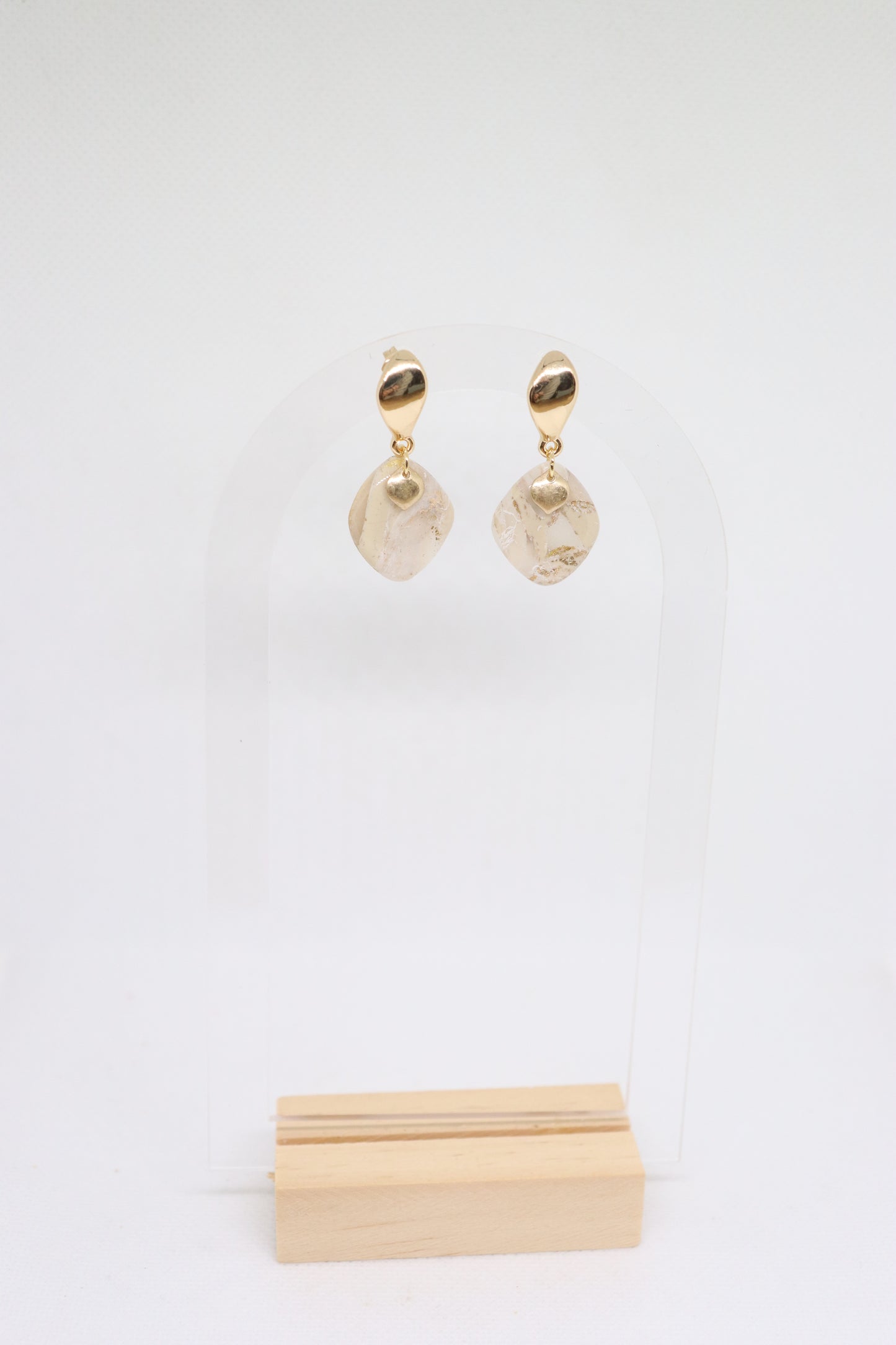 Beige gouden oorbellen Gaëlle