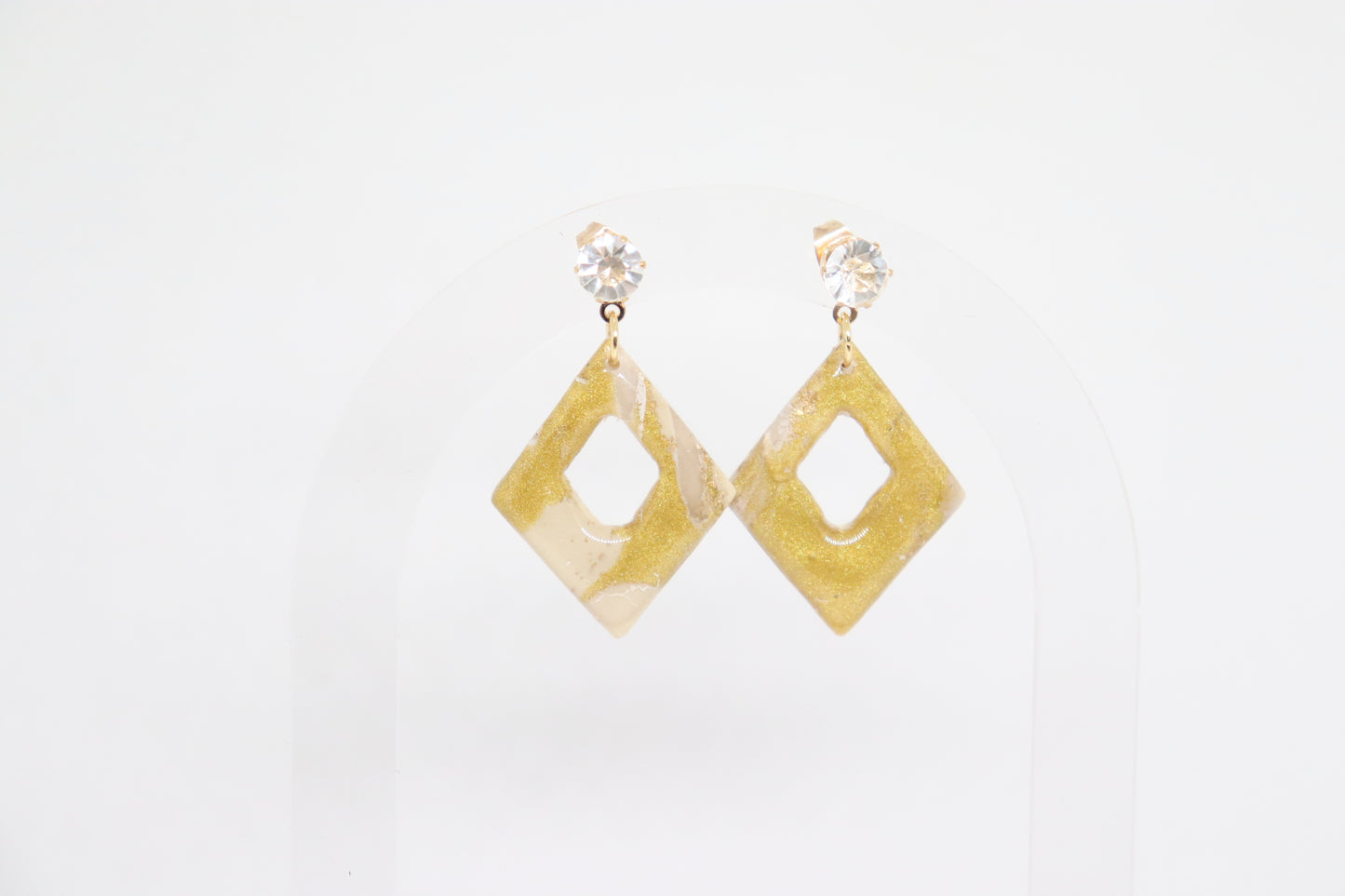 Beige gouden oorbellen Mien