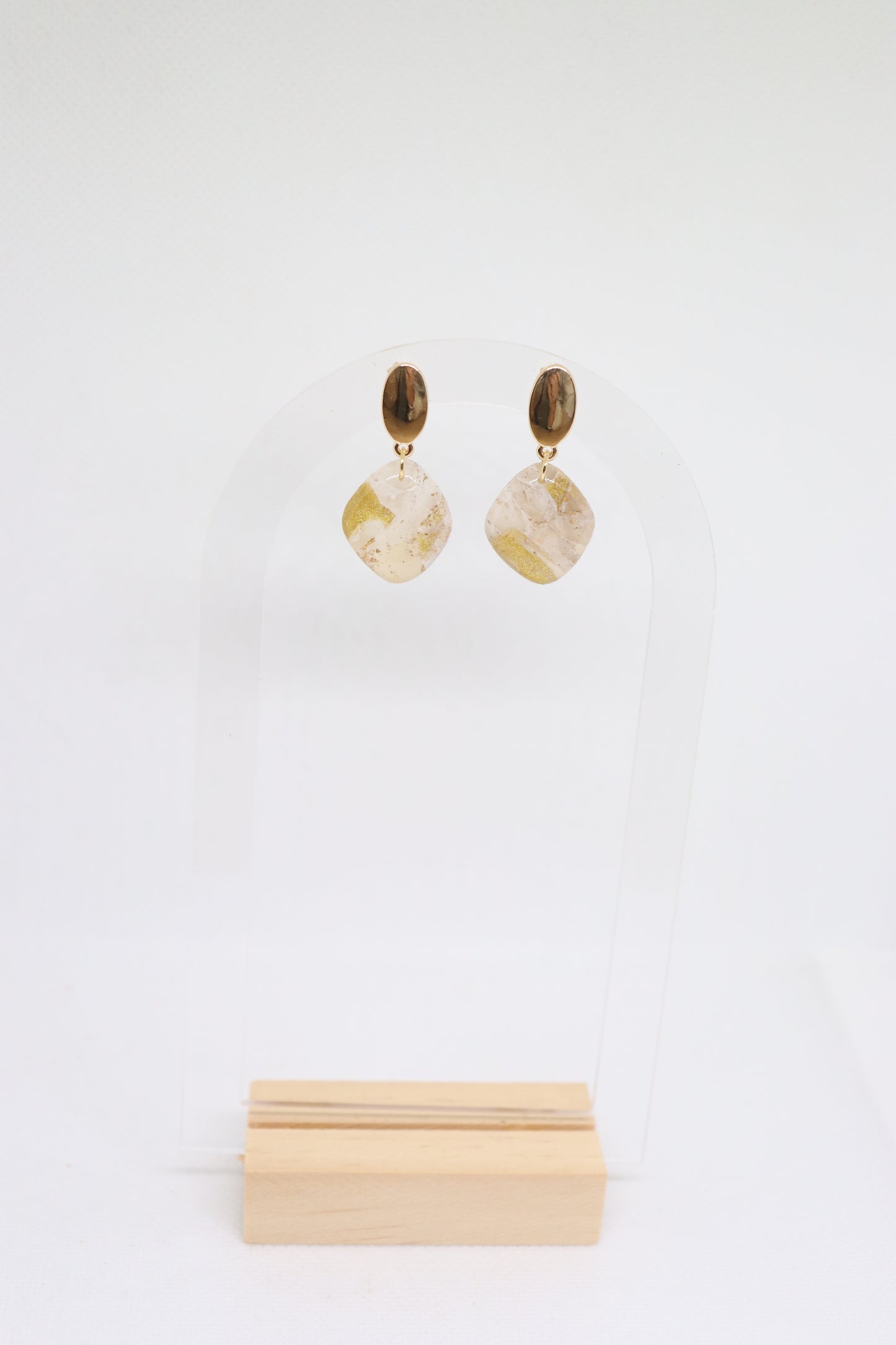 Beige gouden oorbellen Gaëlle