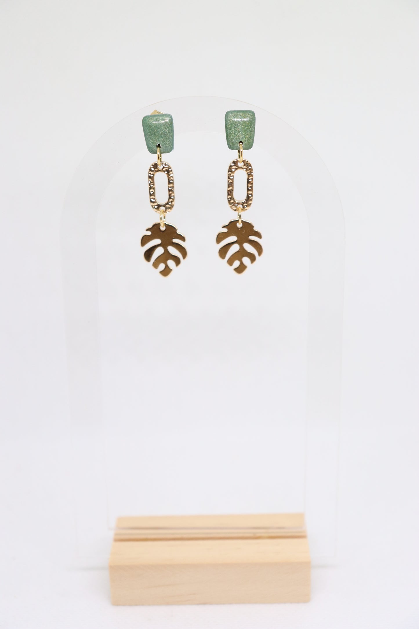 Groene oorbellen Leaf