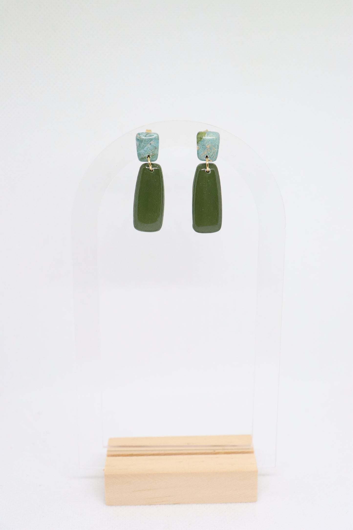 Groene oorbellen Luna