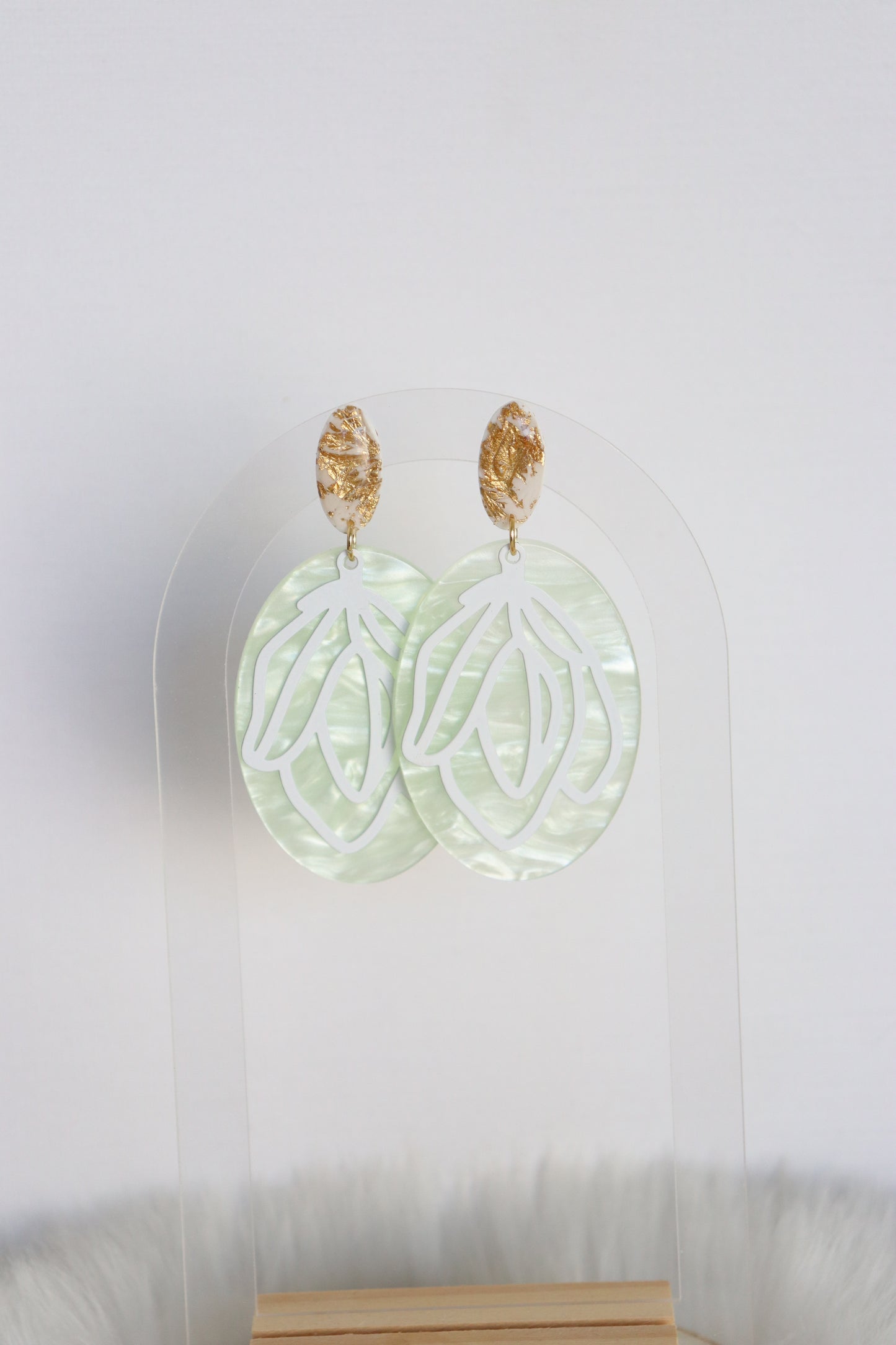 Groene Mushia oorbellen