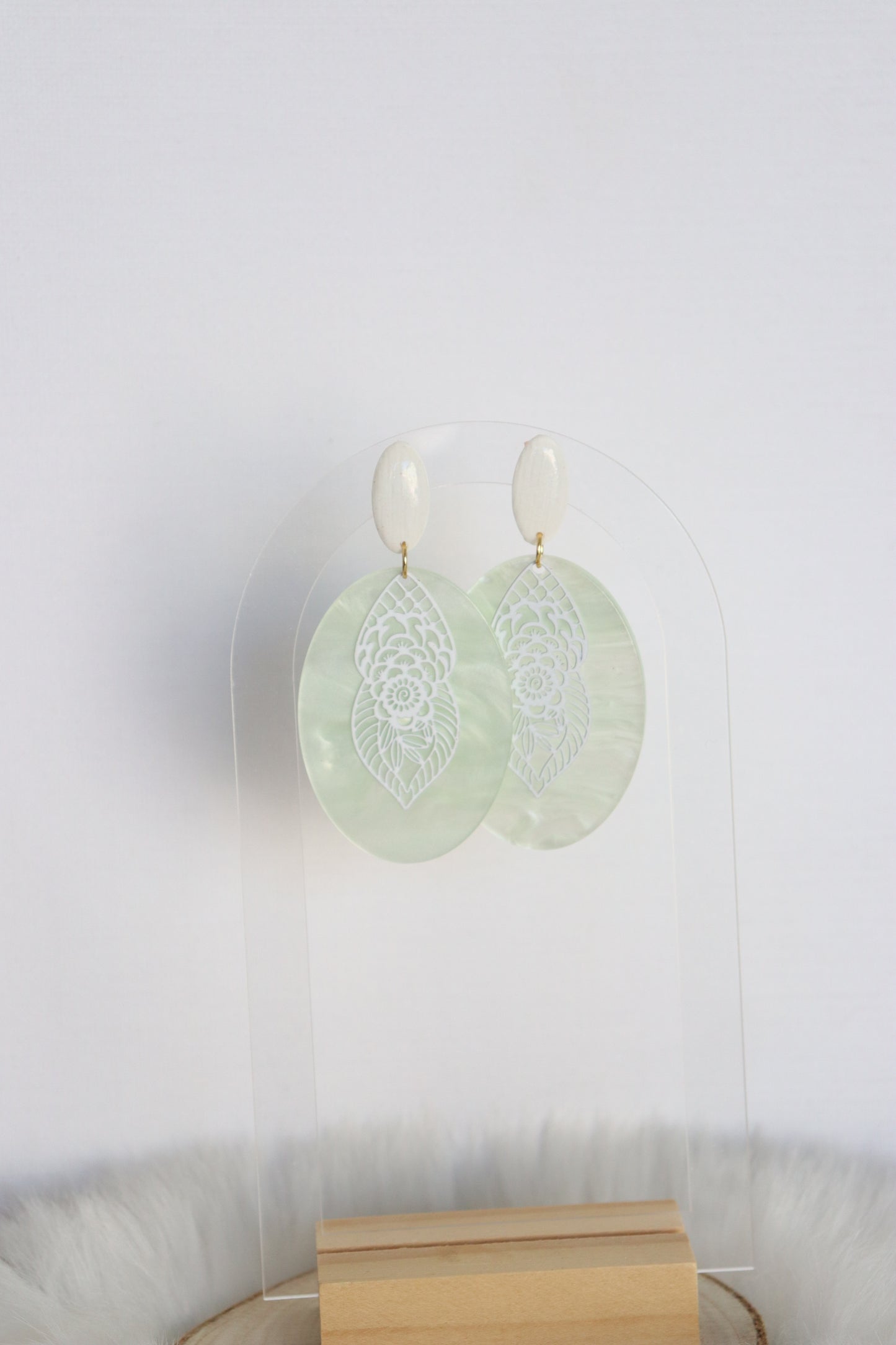 Groene Mushia oorbellen