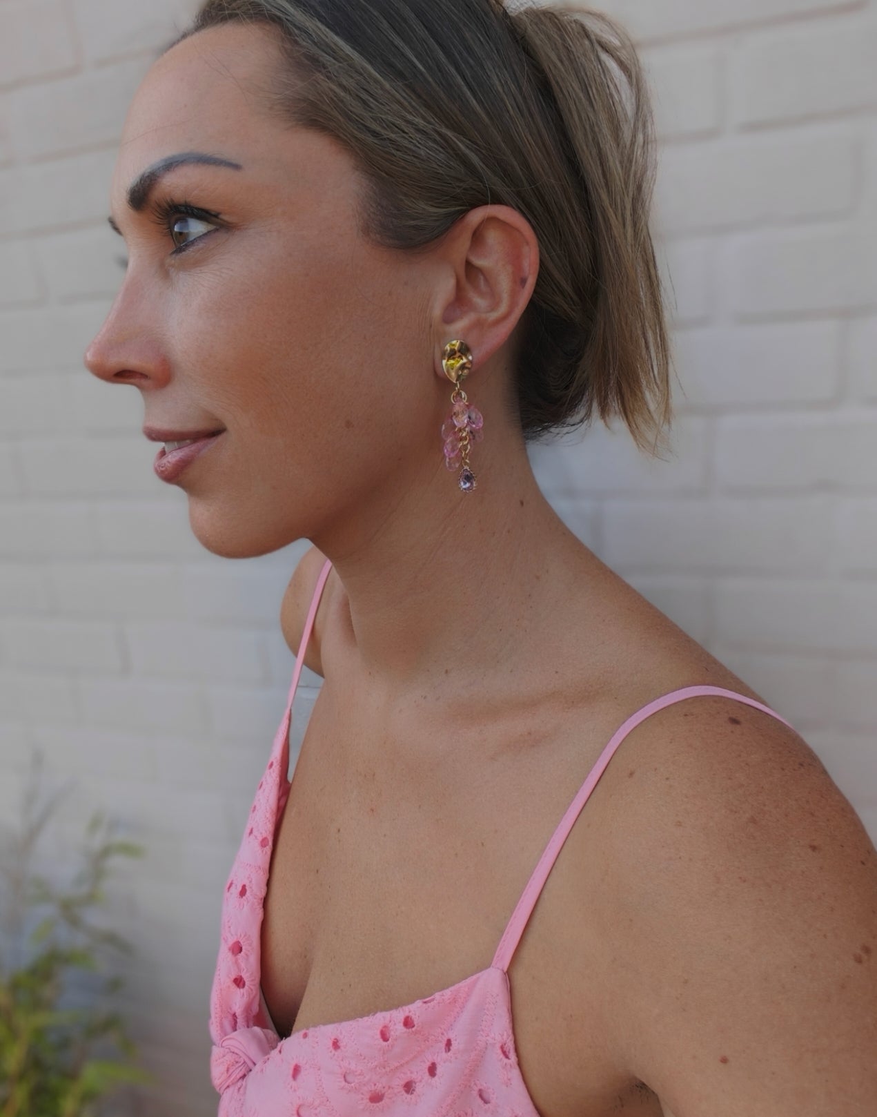 Oorbellen grape pink