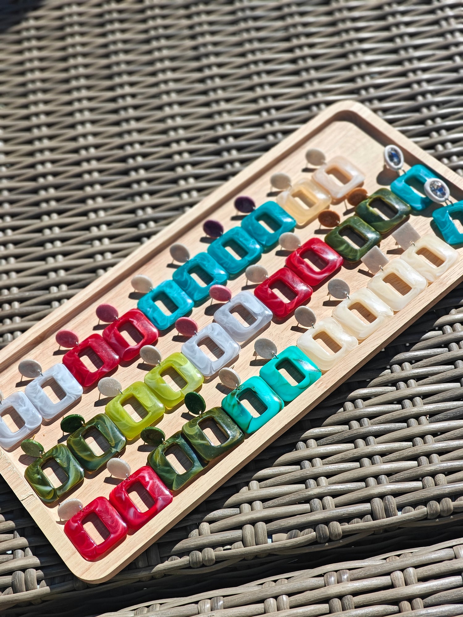 'Lola' vierkante oorbellen