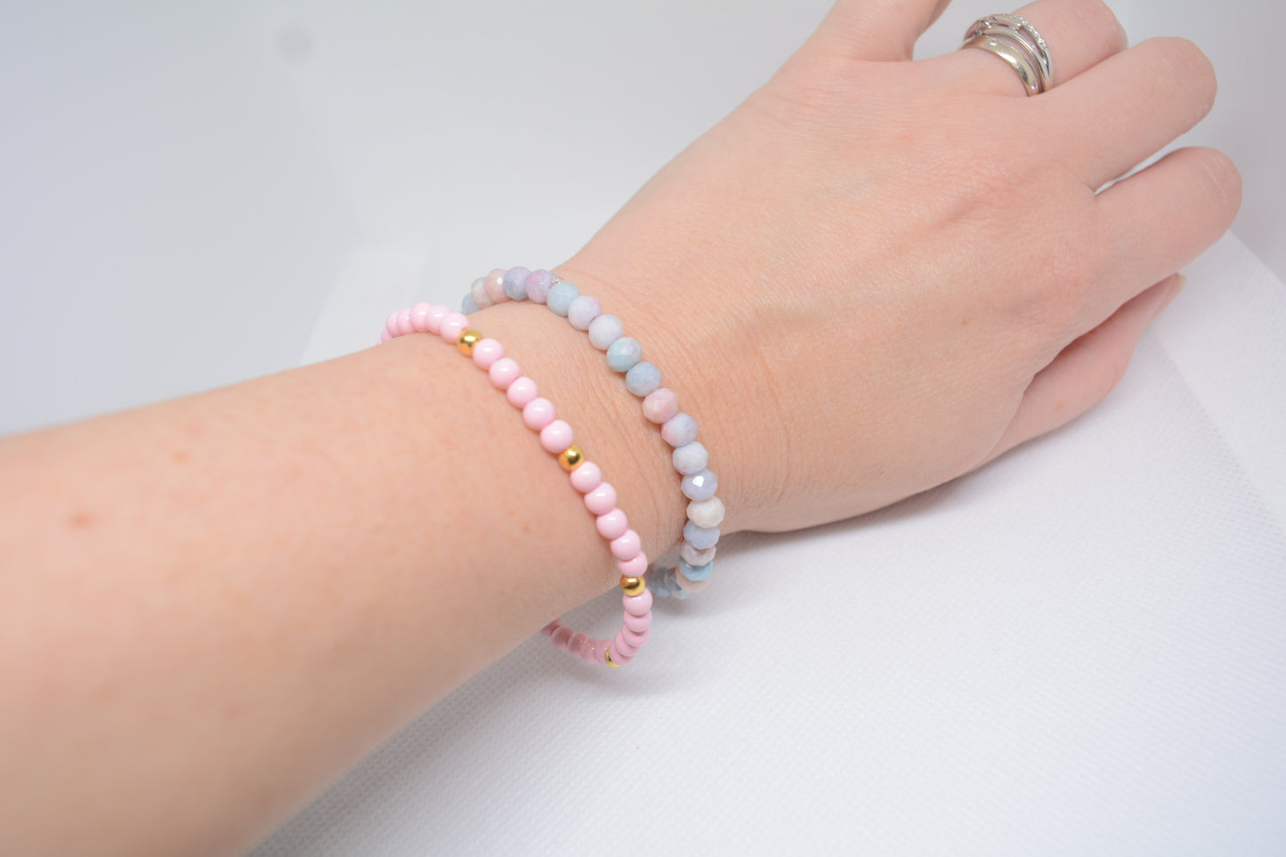 Armband roze en blauw