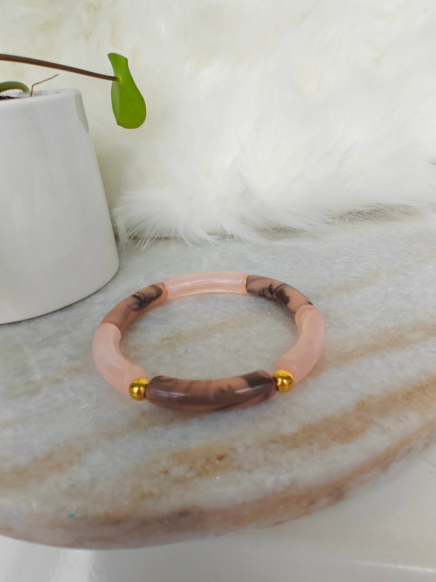 Tube armband zalmkleur