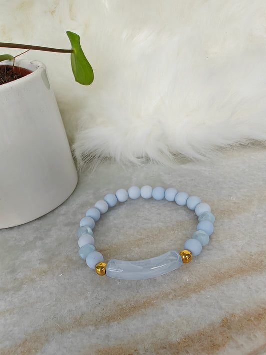 Armband met 1 tube blauw