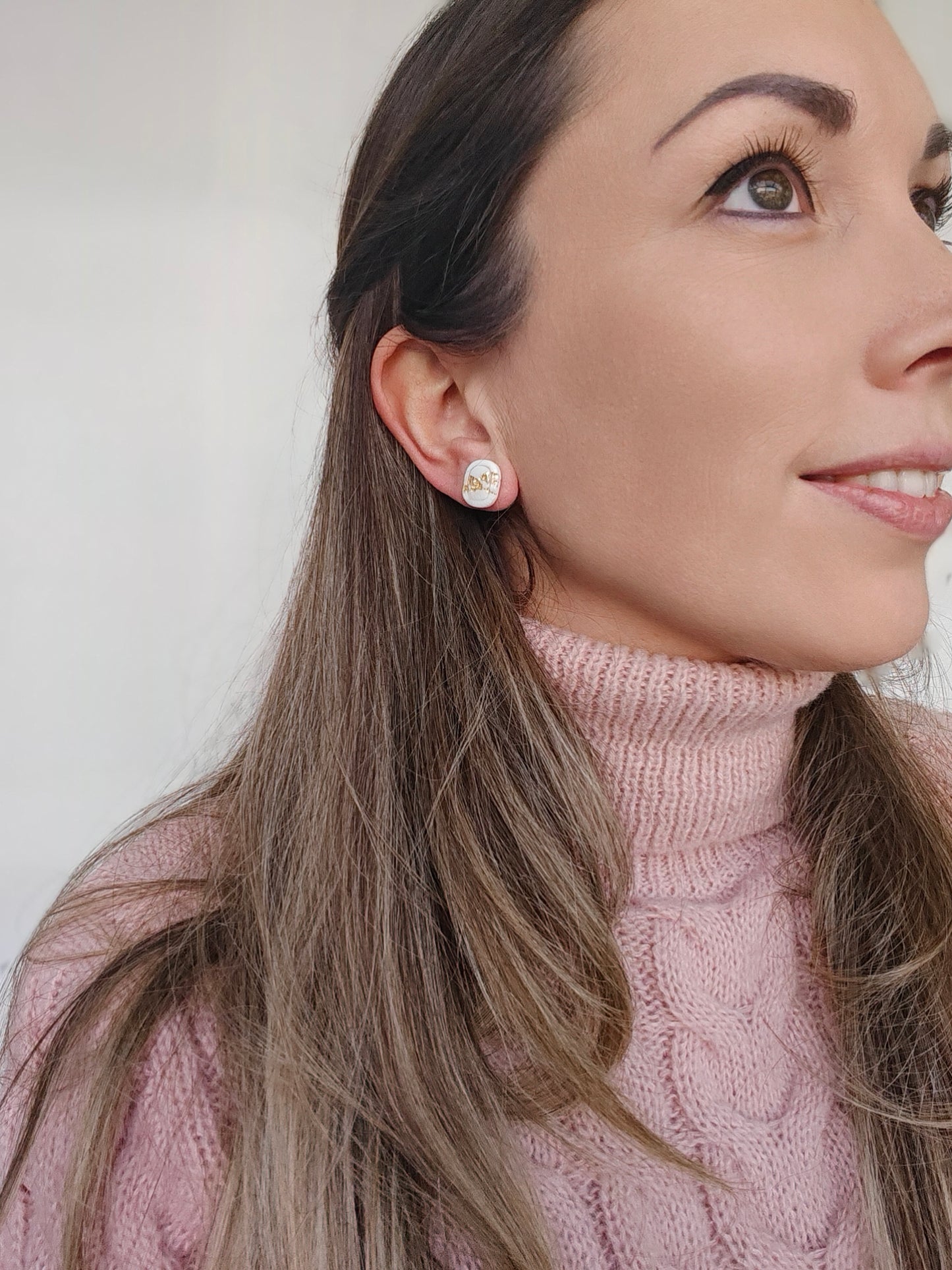 Studs mini wit met goud