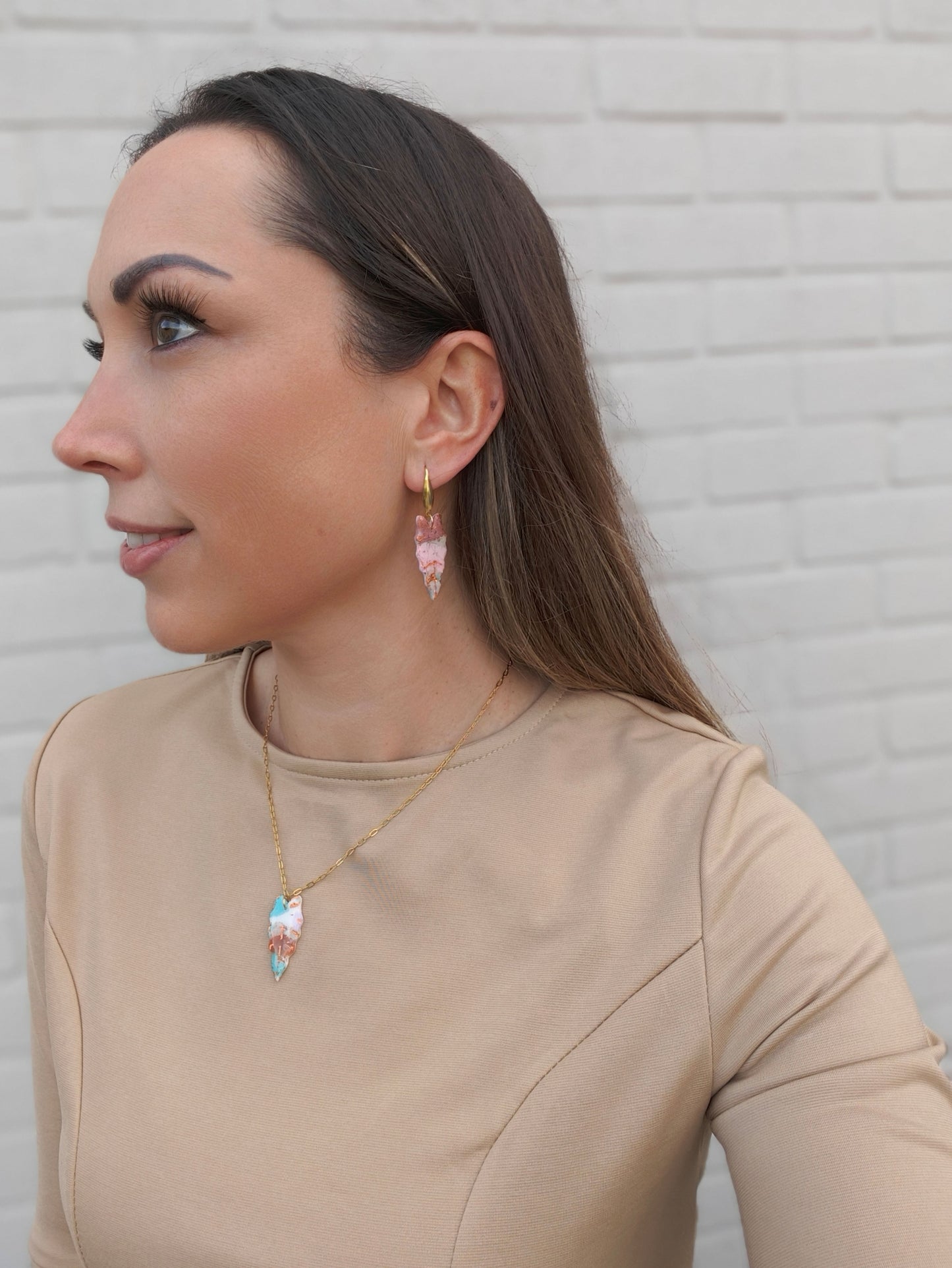 Set oorbellen en ketting picasso Charlotte