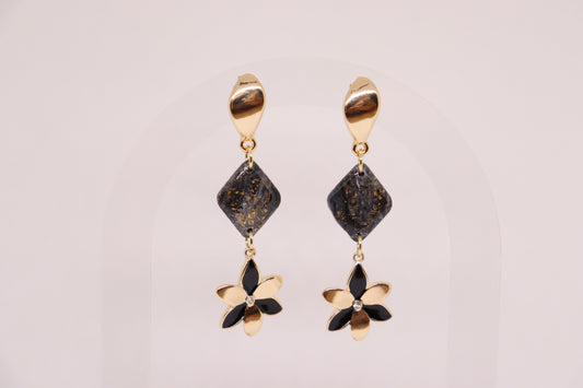 Zwarte oorbellen Lux