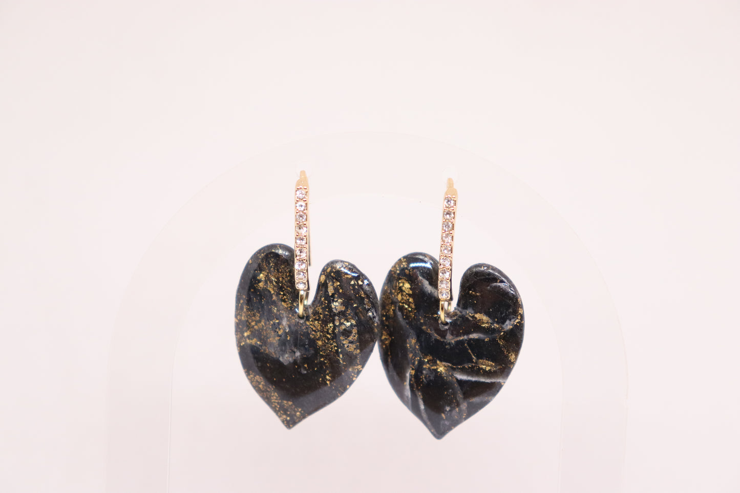 Zwarte oorbellen Leaf