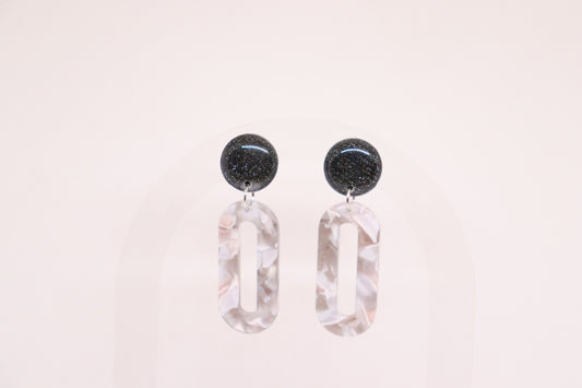 Zwart grijze oorbellen Anna