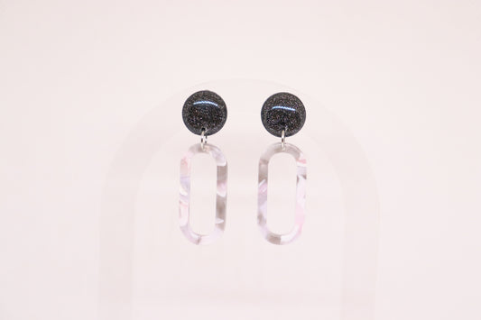 Zwart grijze oorbellen Anna 1.0