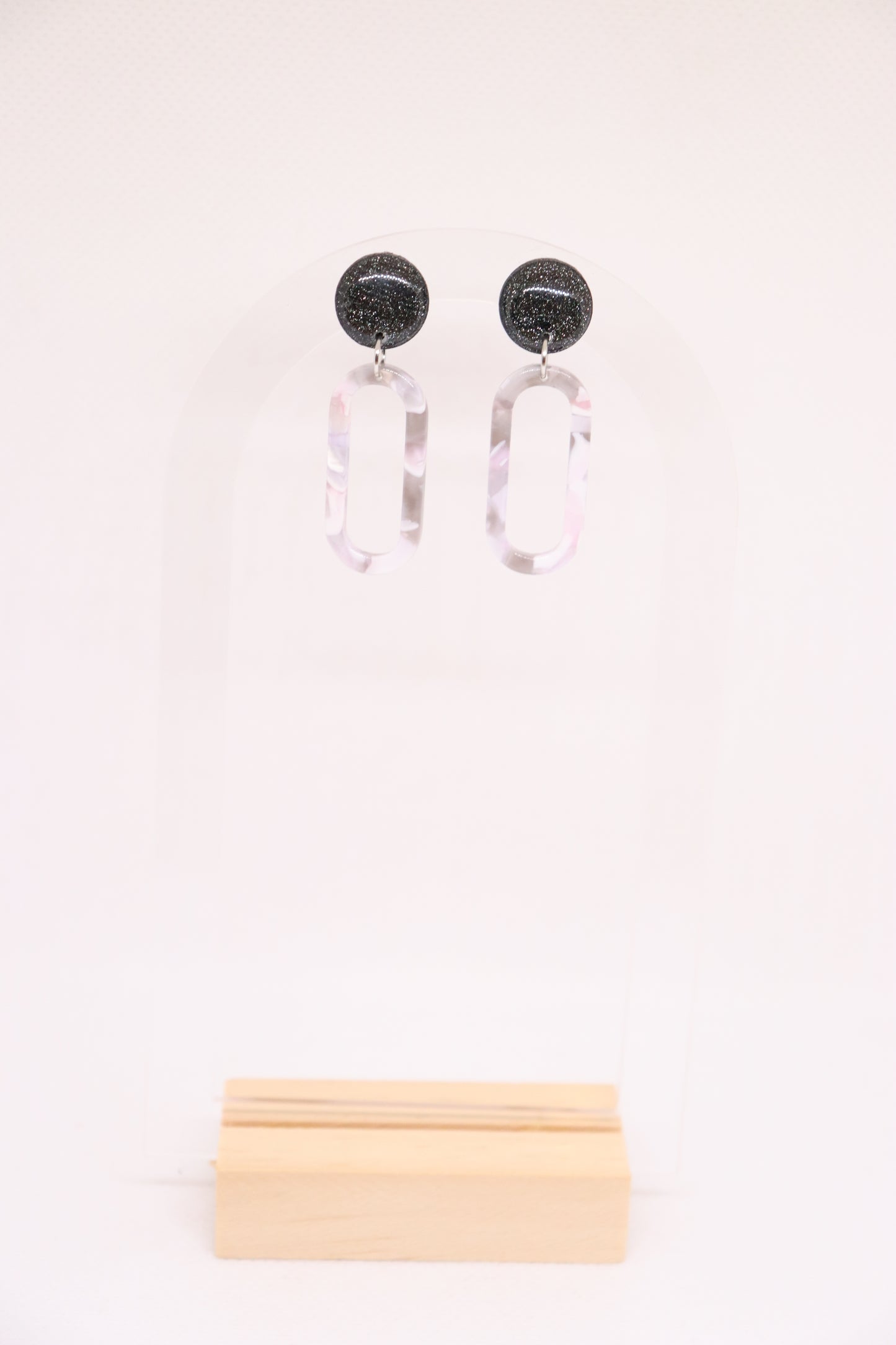 Zwart grijze oorbellen Anna 1.0