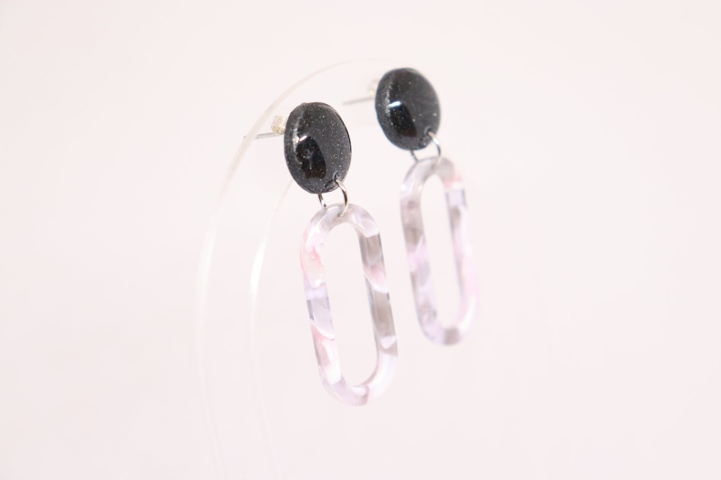 Zwart grijze oorbellen Anna 1.0