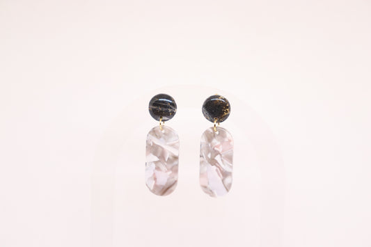 Zwart grijze oorbellen 2.0