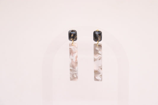 Zwart grijze oorbellen Chica