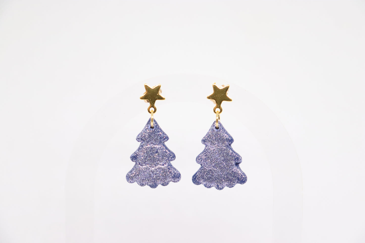 Blauwe kerstboomoorbellen ster