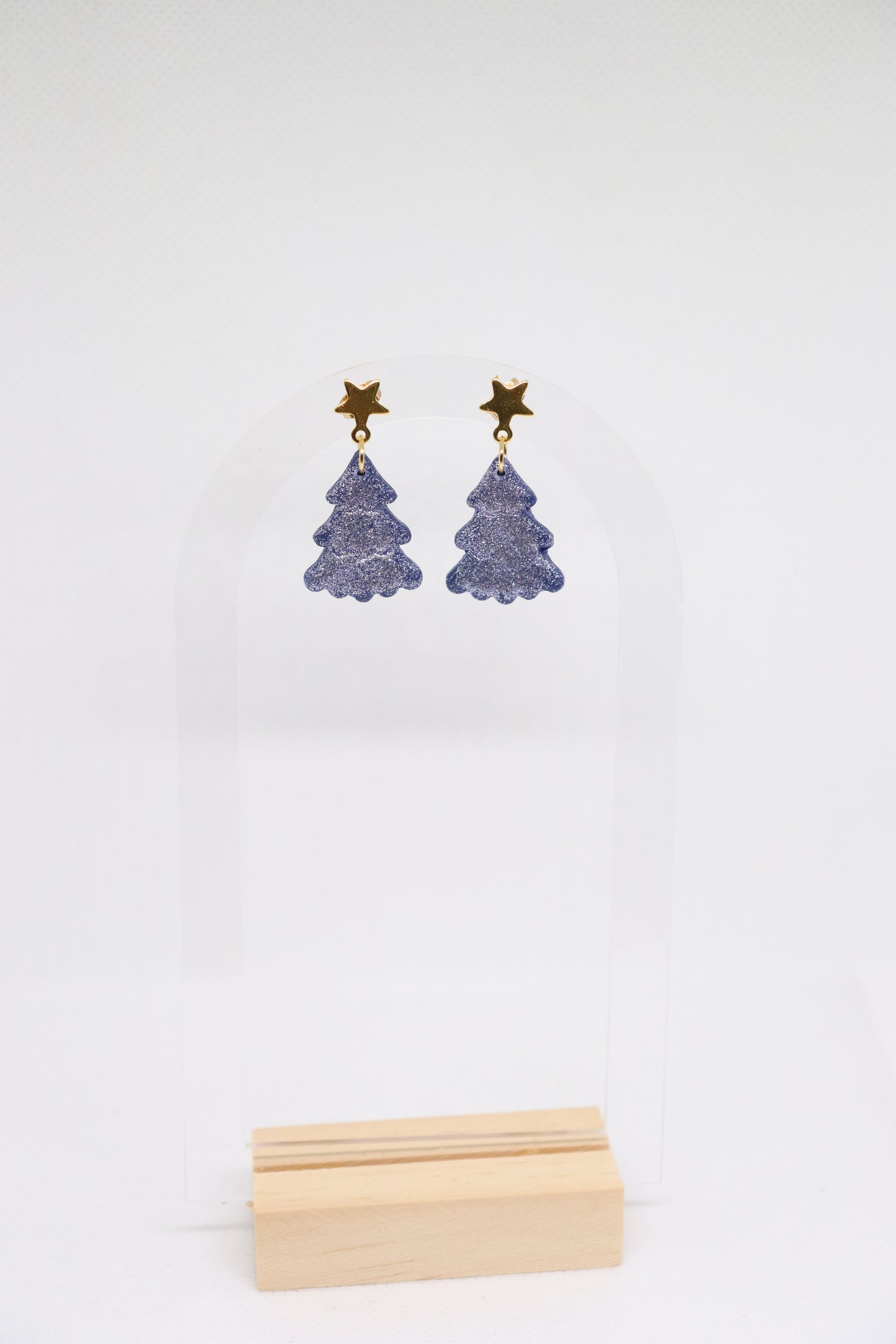 Blauwe kerstboomoorbellen ster