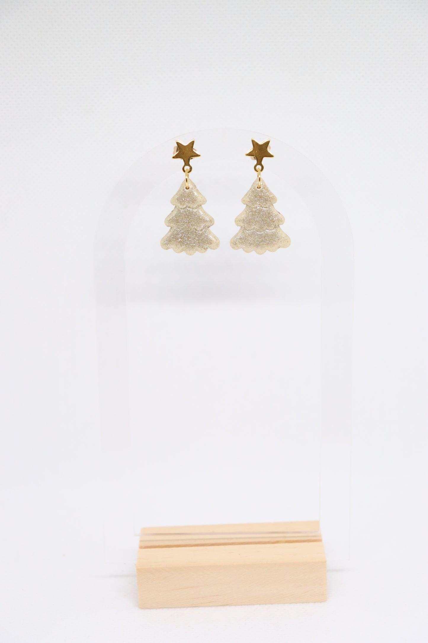 Beige kerstboomoorbellen ster