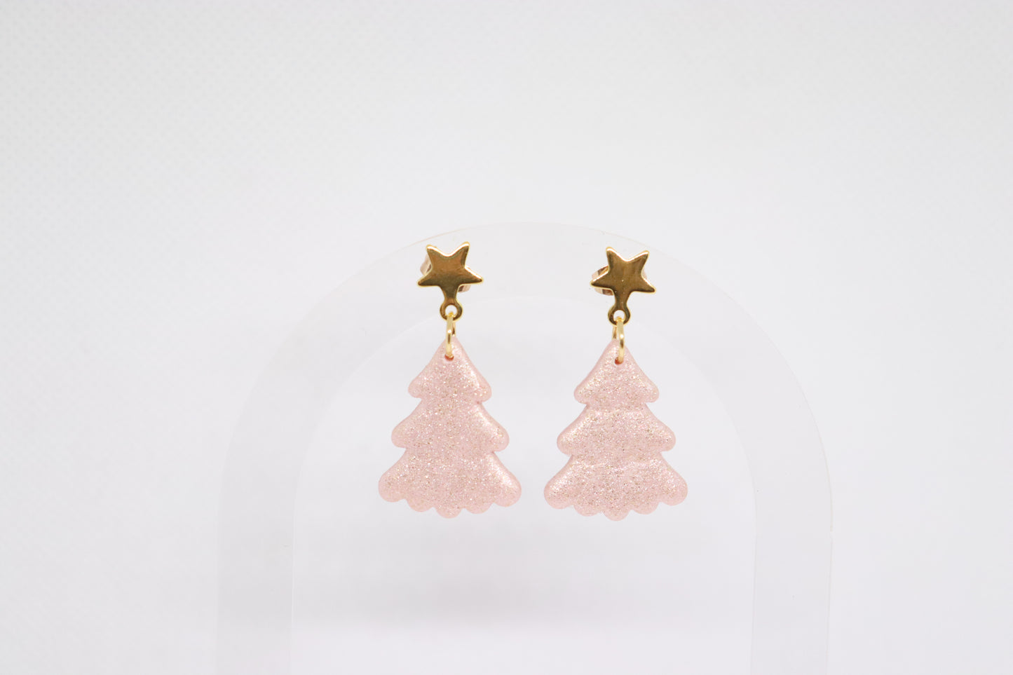 Roze kerstoorbellen ster