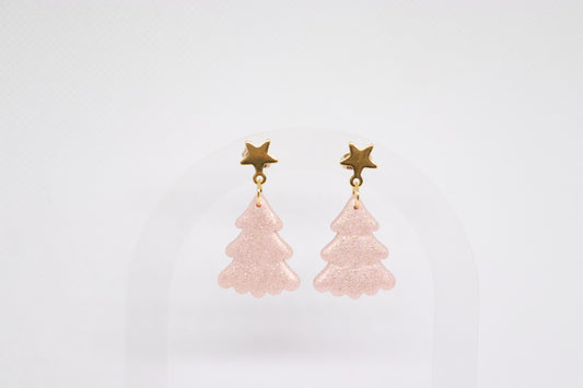 Roze kerstoorbellen ster