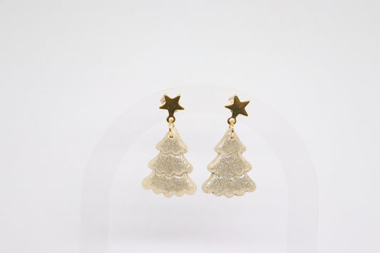 Beige kerstboomoorbellen ster