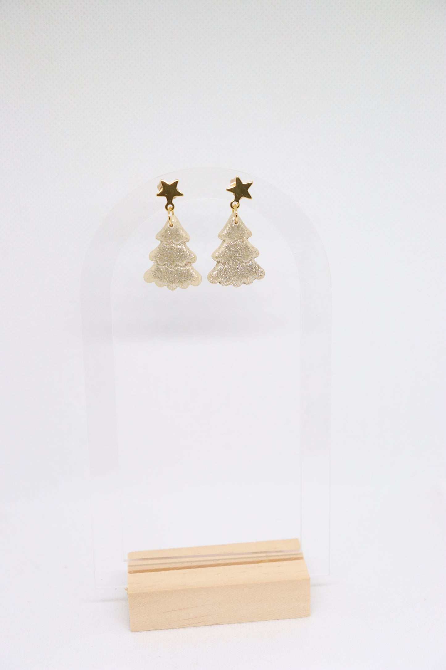 Beige kerstboomoorbellen ster