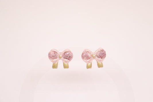 Roze kerst strik studs