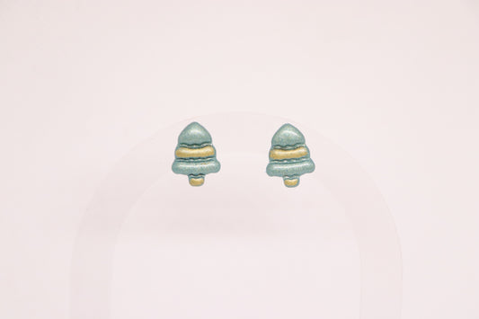 Groene kerstboom studs