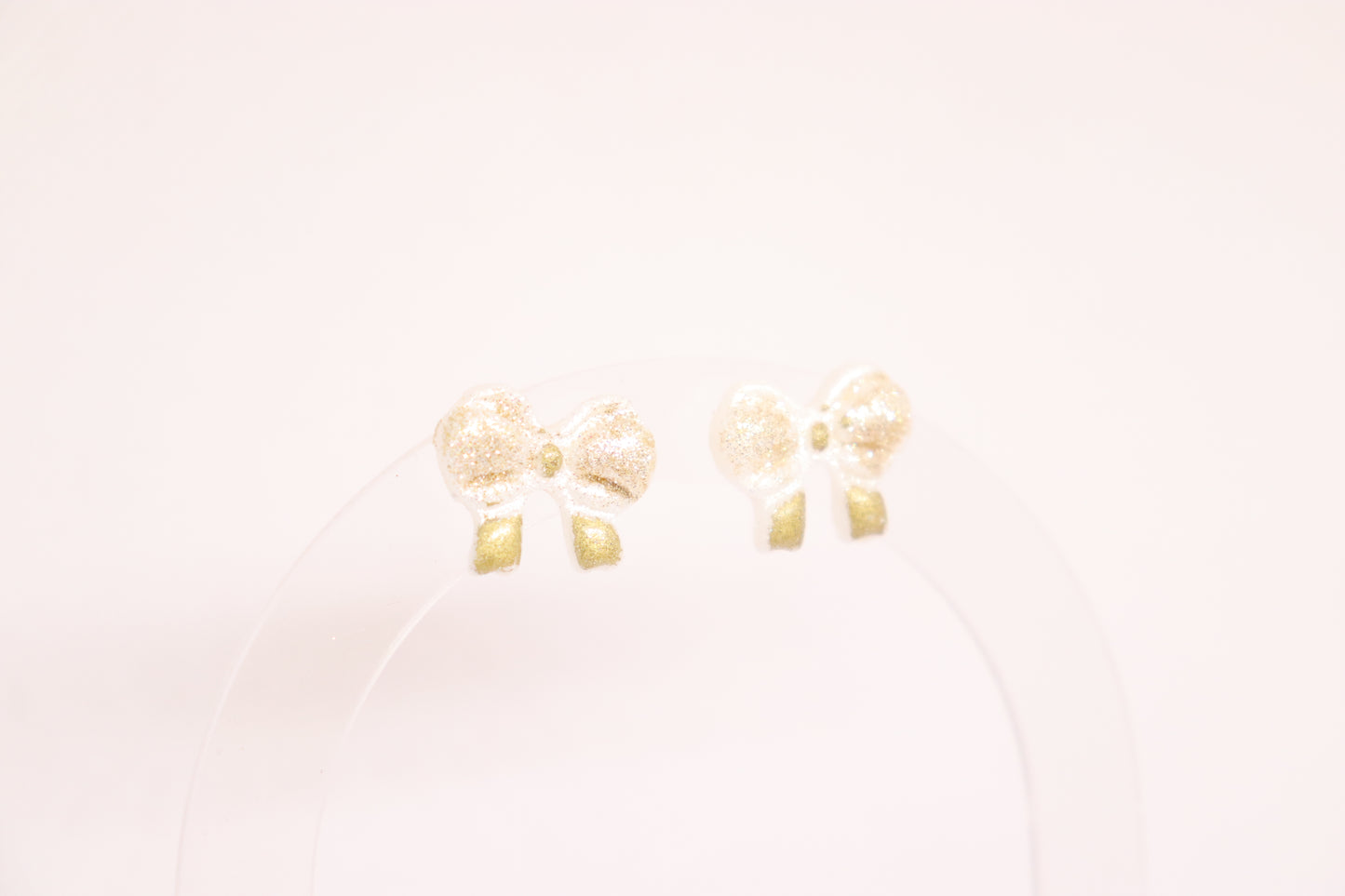 Witte kerst strik studs
