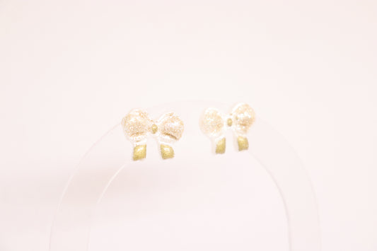 Witte kerst strik studs