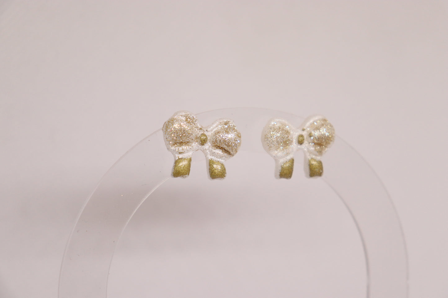 Witte kerst strik studs