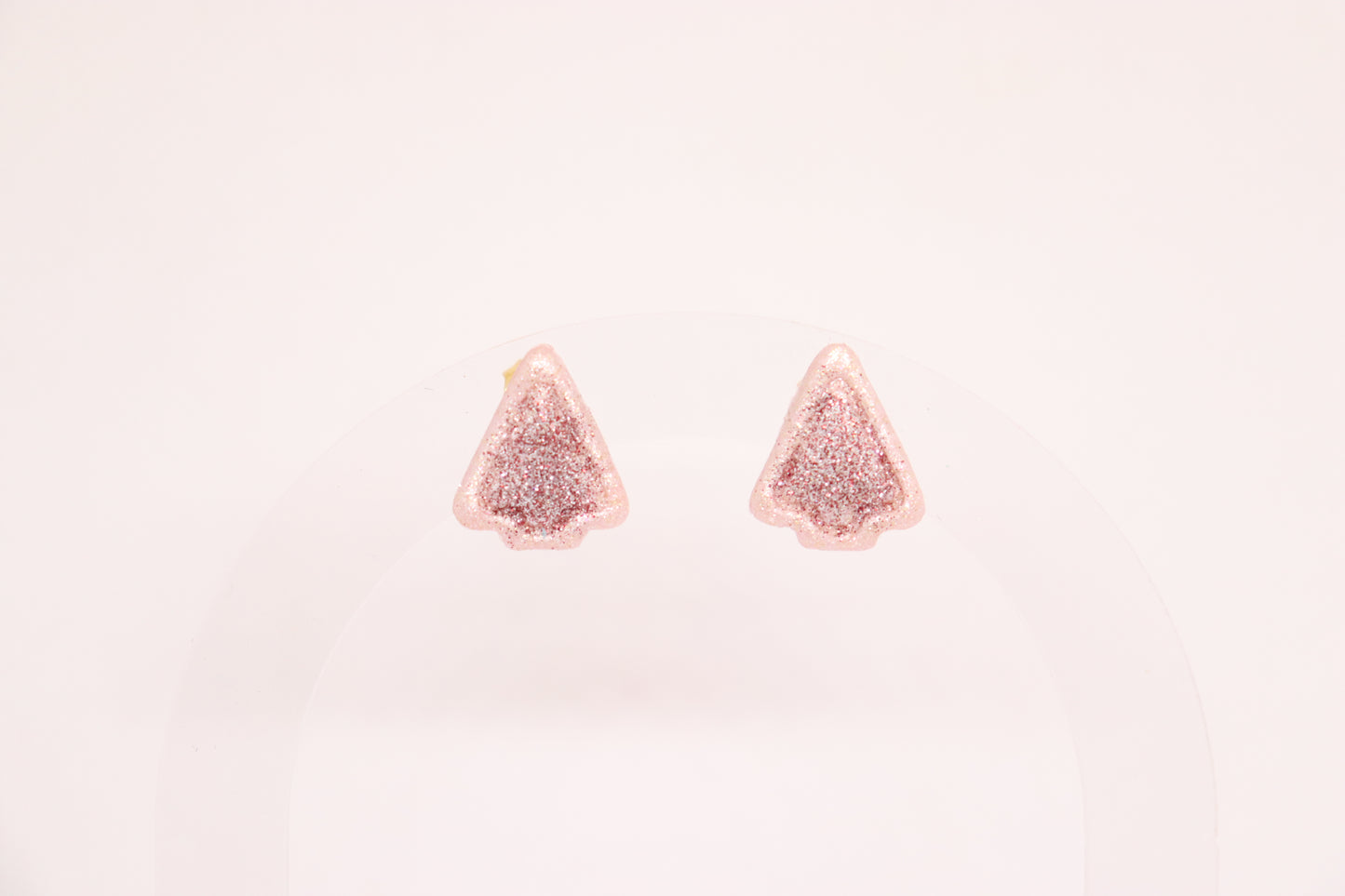 Roze kerstboom studs