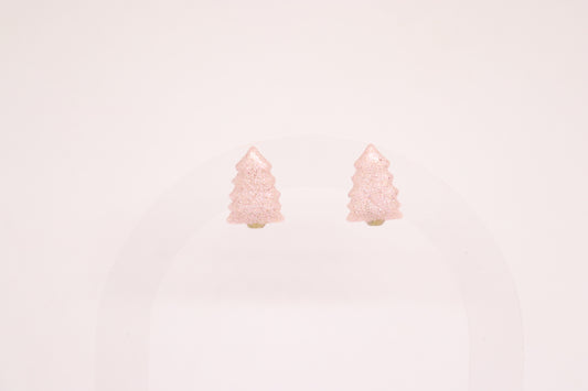 Roze kerstboom studs
